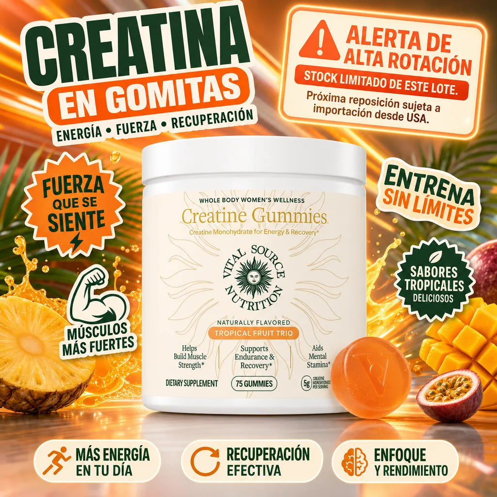 Gomitas Creatine Women para Fortalecer Glúteos y Piernas 🔥🍑