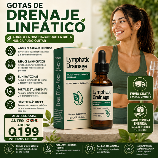 Gotas de Drenaje Linfático para Reducir la Hinchazón y Sentirte Más Ligera 🌿