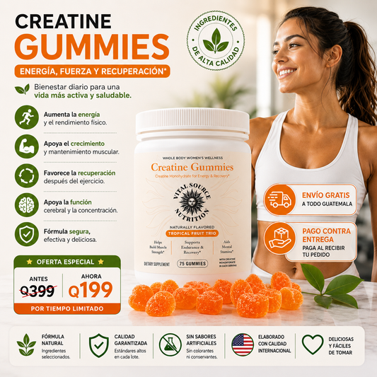 Gomitas Creatine Women para Fortalecer Glúteos y Piernas 🔥🍑