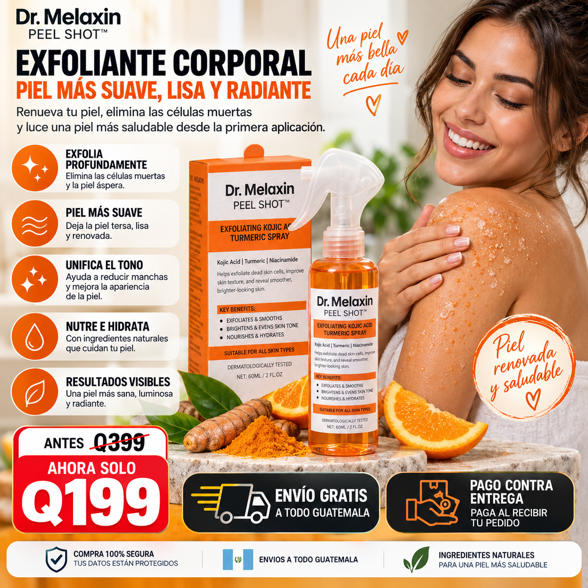 Dr. Melaxin™ Peel Shot para Eliminar Células Muertas y Lucir una Piel Más Suave ✨